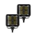 Picture of Go Rhino Xplor Blackout Series Cube LED Flood Light Kit Surface-Threaded Stud Mnt 2x2 - Blk Pair