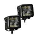 Picture of Go Rhino Xplor Blackout Series Cube LED Flood Light Kit Surface-Threaded Stud Mnt 2x2 - Blk Pair