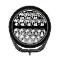 Picture of Go Rhino Xplor Blackout Series Round LED Driving Light w-DRL Surface-Threaded Stud Mnt 7in- - Blk