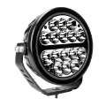 Picture of Go Rhino Xplor Blackout Series Round LED Driving Light w-DRL Surface-Threaded Stud Mnt 7in- - Blk