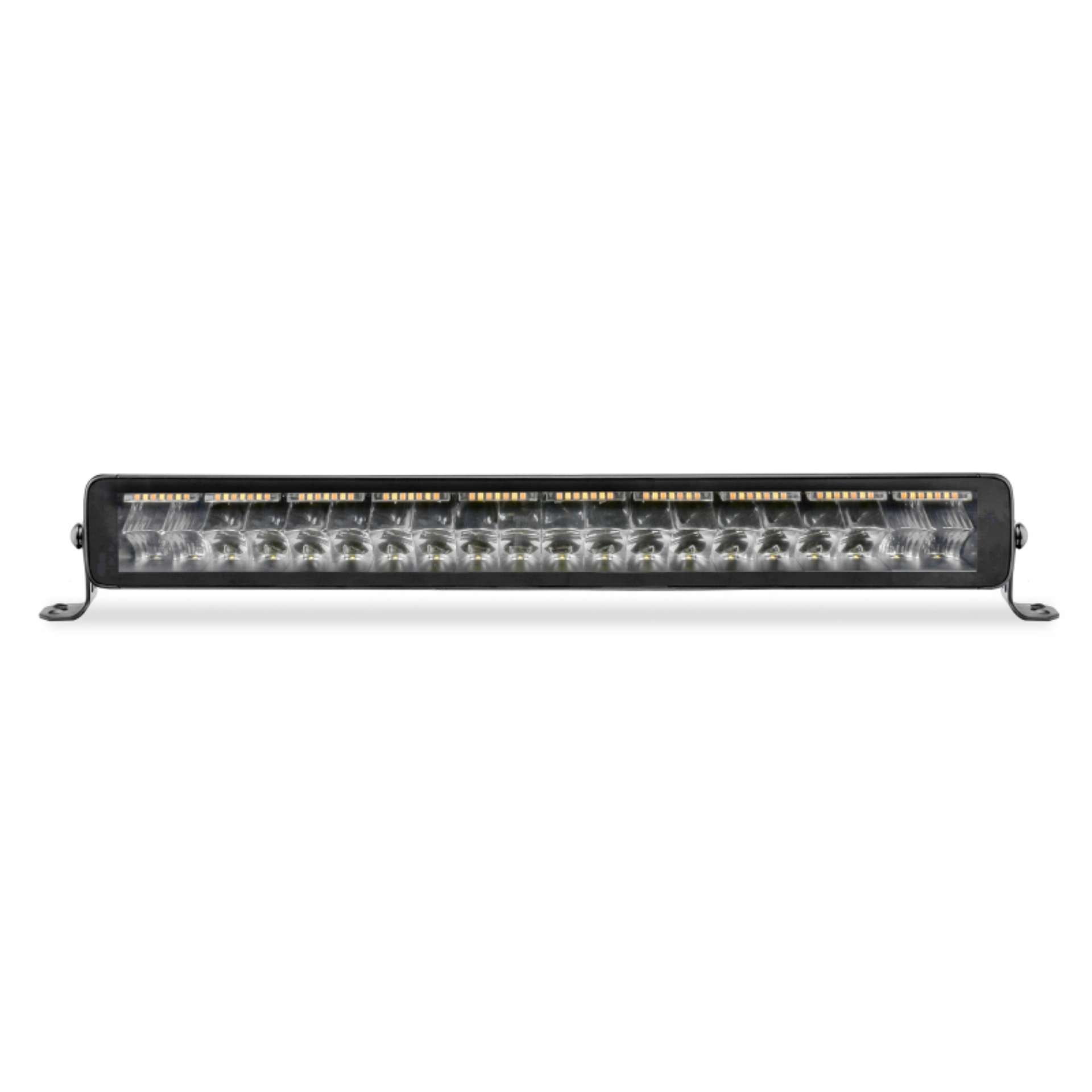 Picture of Go Rhino Xplor Blackout Combo Series Dbl Row LED Light Bar w-Amber Side-Track Mount 21-5in- - Blk