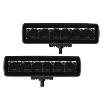 Picture of Go Rhino Xplor Blackout Series Sixline LED Spot Light Kit Surface-Threaded Stud Mount - Blk Pair