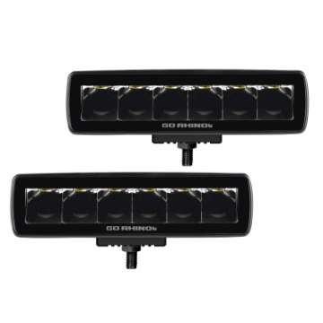 Picture of Go Rhino Xplor Blackout Series Sixline LED Spot Light Kit Surface-Threaded Stud Mount - Blk Pair