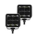 Picture of Go Rhino Xplor Blackout Series Cube LED Spot Light Kit Surface-Threaded Stud Mnt 2x2 - Blk Pair