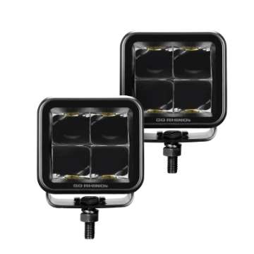 Picture of Go Rhino Xplor Blackout Series Cube LED Spot Light Kit Surface-Threaded Stud Mnt 2x2 - Blk Pair