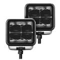 Picture of Go Rhino Xplor Blackout Series Cube LED Spot Light Kit Surface-Threaded Stud Mnt 3x3 - Blk Pair