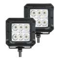 Picture of Go Rhino Xplor Bright Series Cube LED Spot Light Kit Surface-Threaded Stud Mount 3x3 - Blk Pair