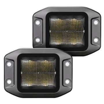 Picture of Go Rhino Xplor Blackout Series Cube LED Flood Light Kit Flush Mount 3x3 - Blk Pair