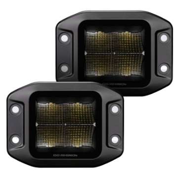 Picture of Go Rhino Xplor Blackout Series Cube LED Flood Light Kit Flush Mount 3x3 - Blk Pair