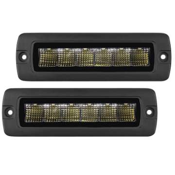 Picture of Go Rhino Xplor Blackout Series Sixline LED Flood Light Kit Flush Mount - Blk Pair