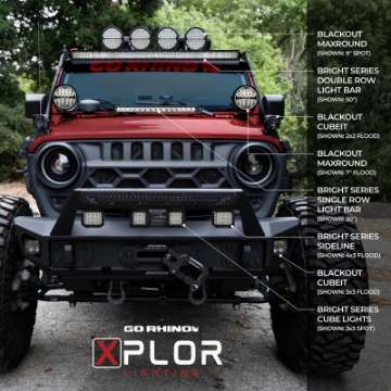 Picture of Go Rhino Xplor Bright Series Sgl Row LED Light Bar Side-Track Mount 20-5in- - Blk