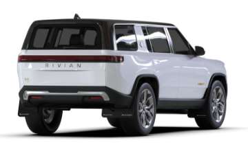 Picture of Rally Armor 22-24 Rivian R1S Black UR Mud Flap w-White Logo