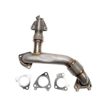 Picture of Wehrli 11-16 Duramax LML Stainless 2in Up Pipe Kit w- Gaskets Passenger Side