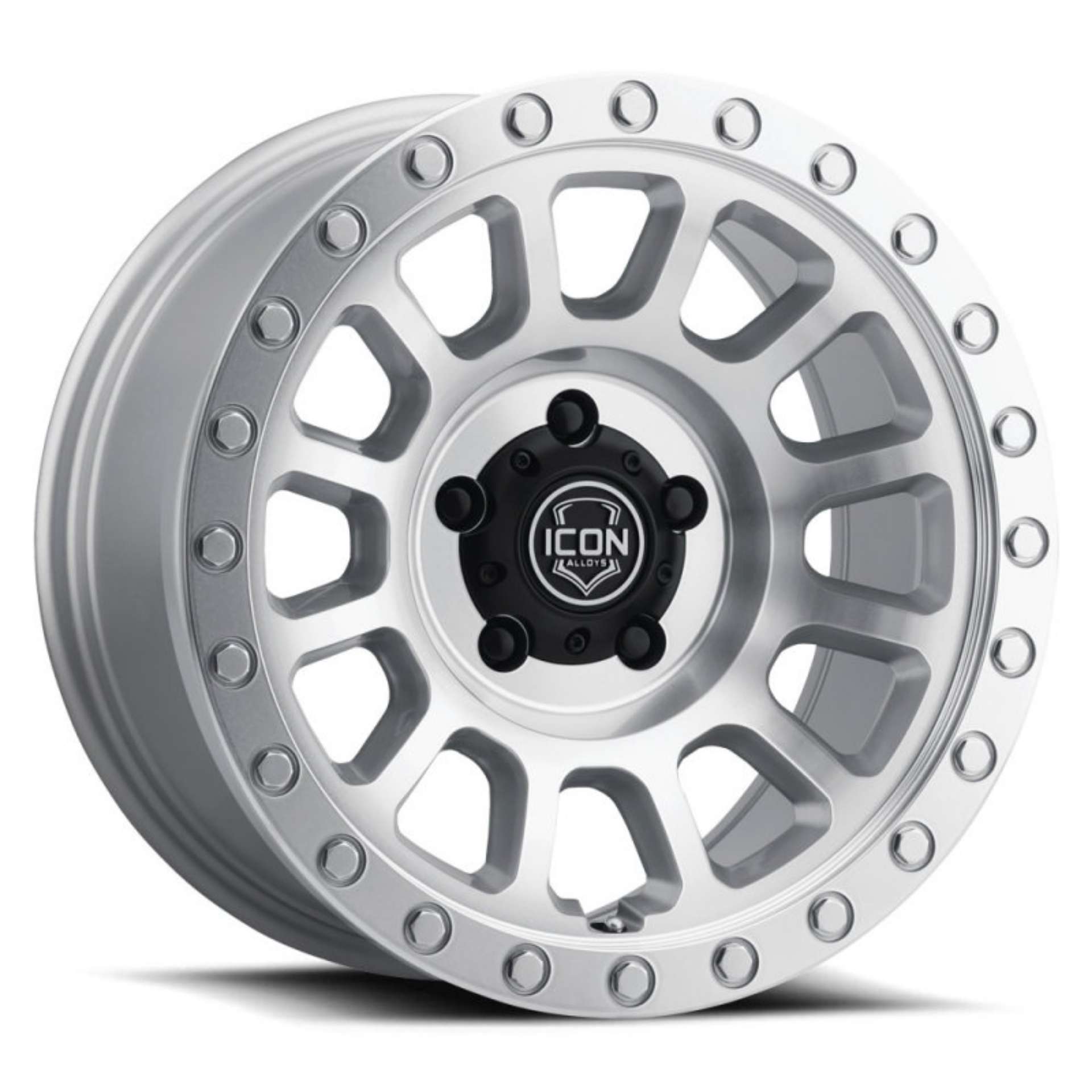 Picture of ICON Hulse 17 X 8-5 6 X 135 6mm Offset 5in BS Silver Machined