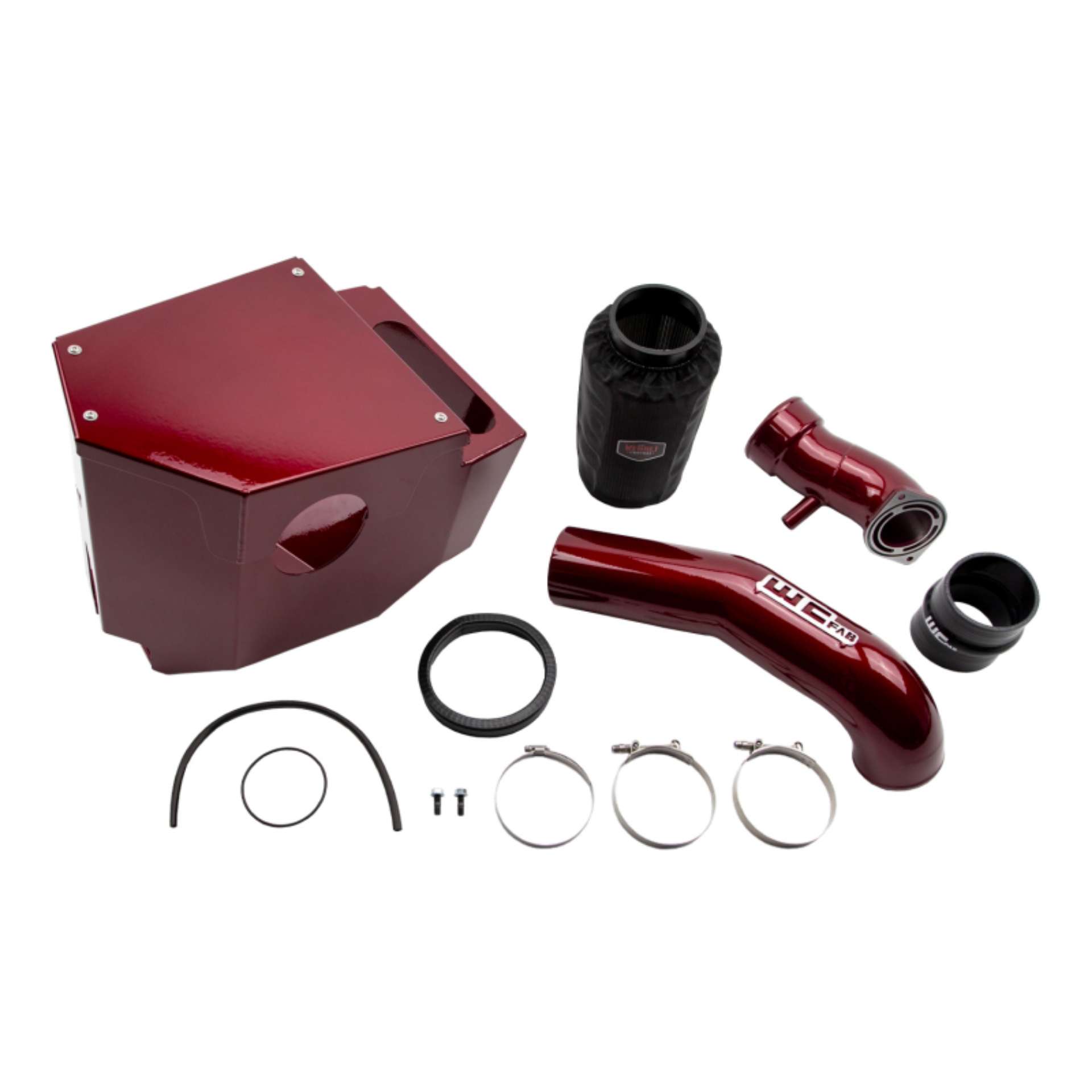 Picture of Wehrli 20-24 Chevrolet 6-6L LP5 Duramax 4in Intake Kit Stage 2 - Red