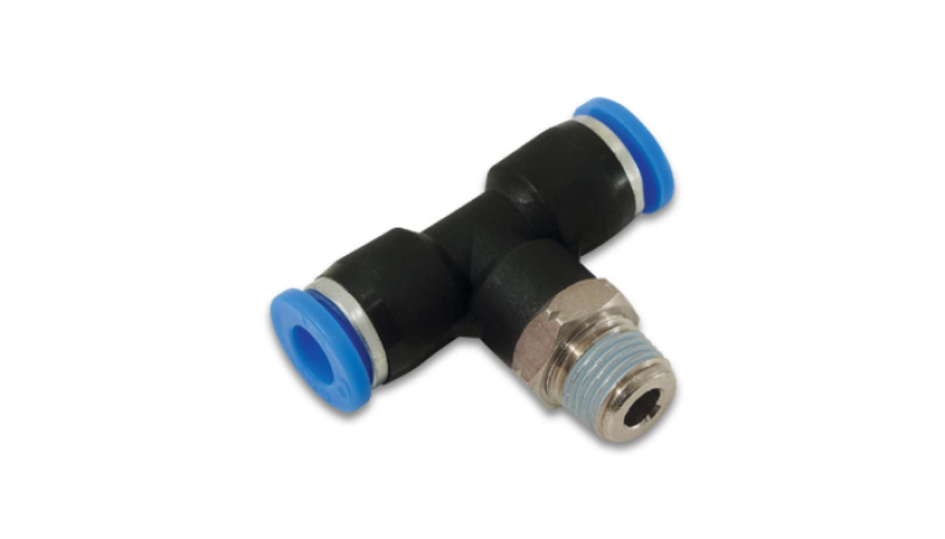 Picture of Vibrant Push Lock Vacuum Male Tee Fitting Tube OD 1-4in Male Thread 1-4in NPT