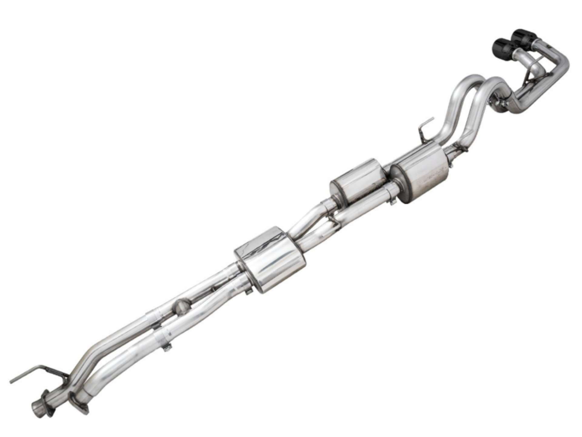 Picture of AWE 16-22 Toyota Tacoma 0FG Catback Exhaust w- BashGuard - Dual Diamond Black Tips