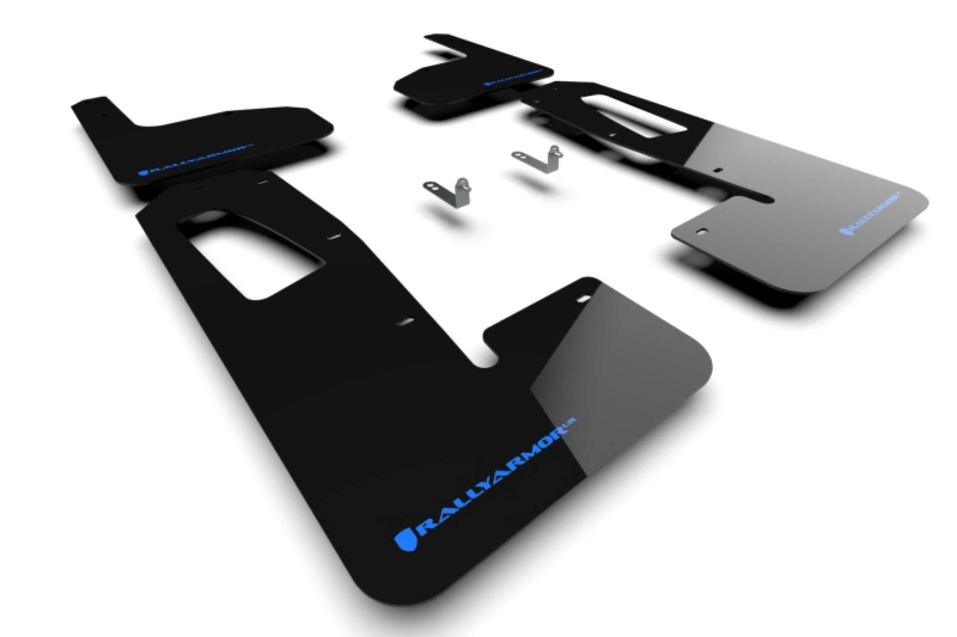 Picture of Rally Armor 22-24 Rivian R1T Black UR Mud Flap w-Nitrous Blue Logo