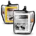 Picture of ANZO 08-10 Ford F-250 - F-550 Super Duty Projector Headlights w- Light Bar Switchback Chrome Housing