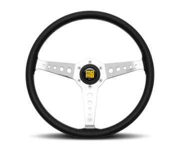 Picture of Momo California Steering Wheel 360 mm - Black Leather-White Stitch-Pol Spokes