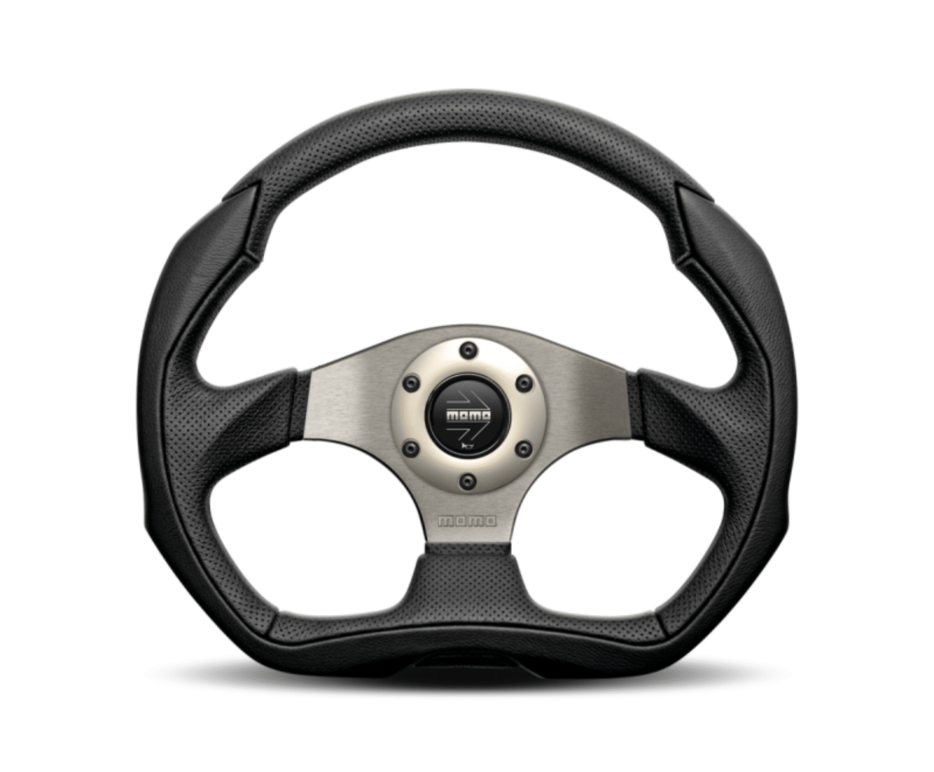 Picture of Momo Eagle Steering Wheel 350 mm - Black Leather-Anth Spokes