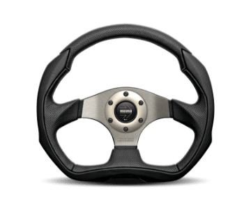 Picture of Momo Eagle Steering Wheel 350 mm - Black Leather-Anth Spokes