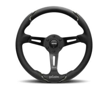 Picture of Momo Gotham Steering Wheel 350 mm - Black Leather-Black Spokes