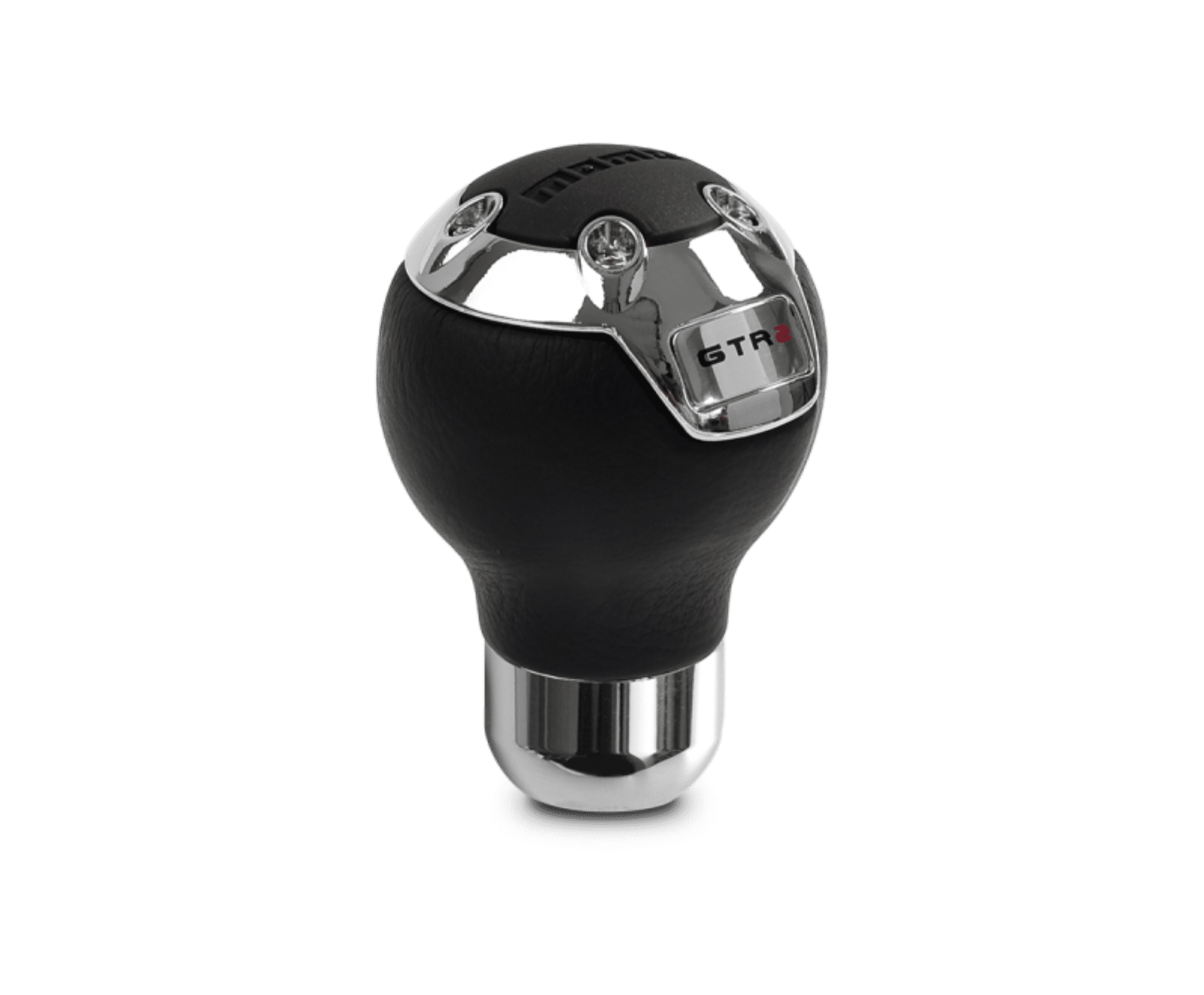 Picture of Momo GTR2 Shift Knob - Black Leather, Chrome Insert