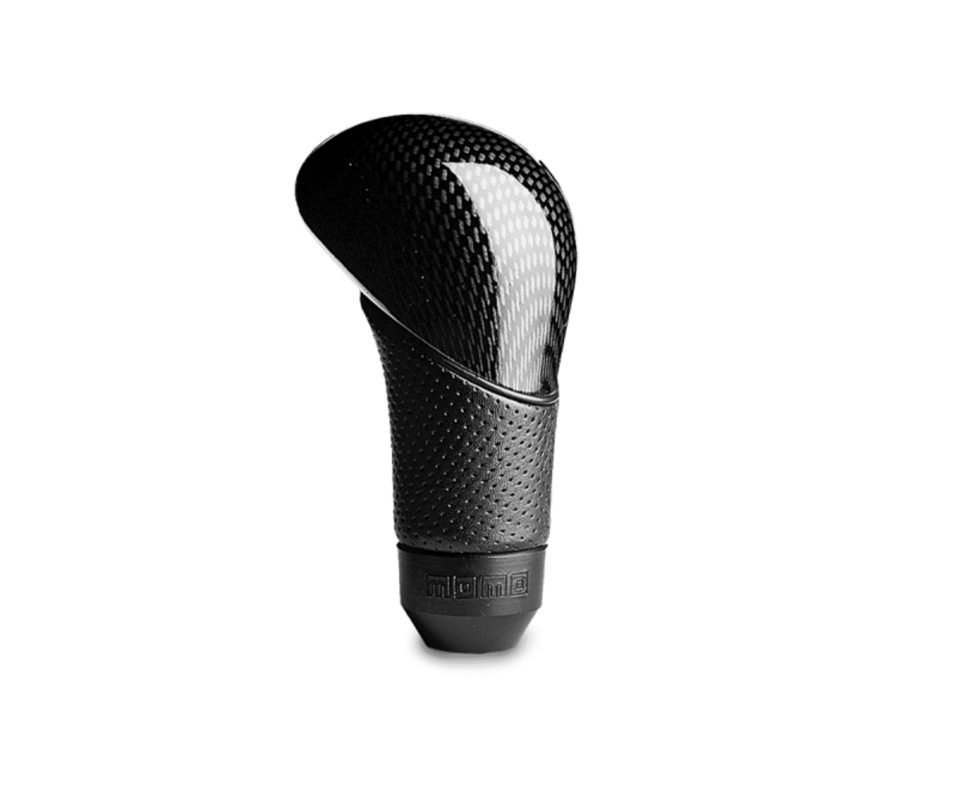 Picture of Momo Shadow Shift Knob - Black Airleather, Carbon Effect Insert