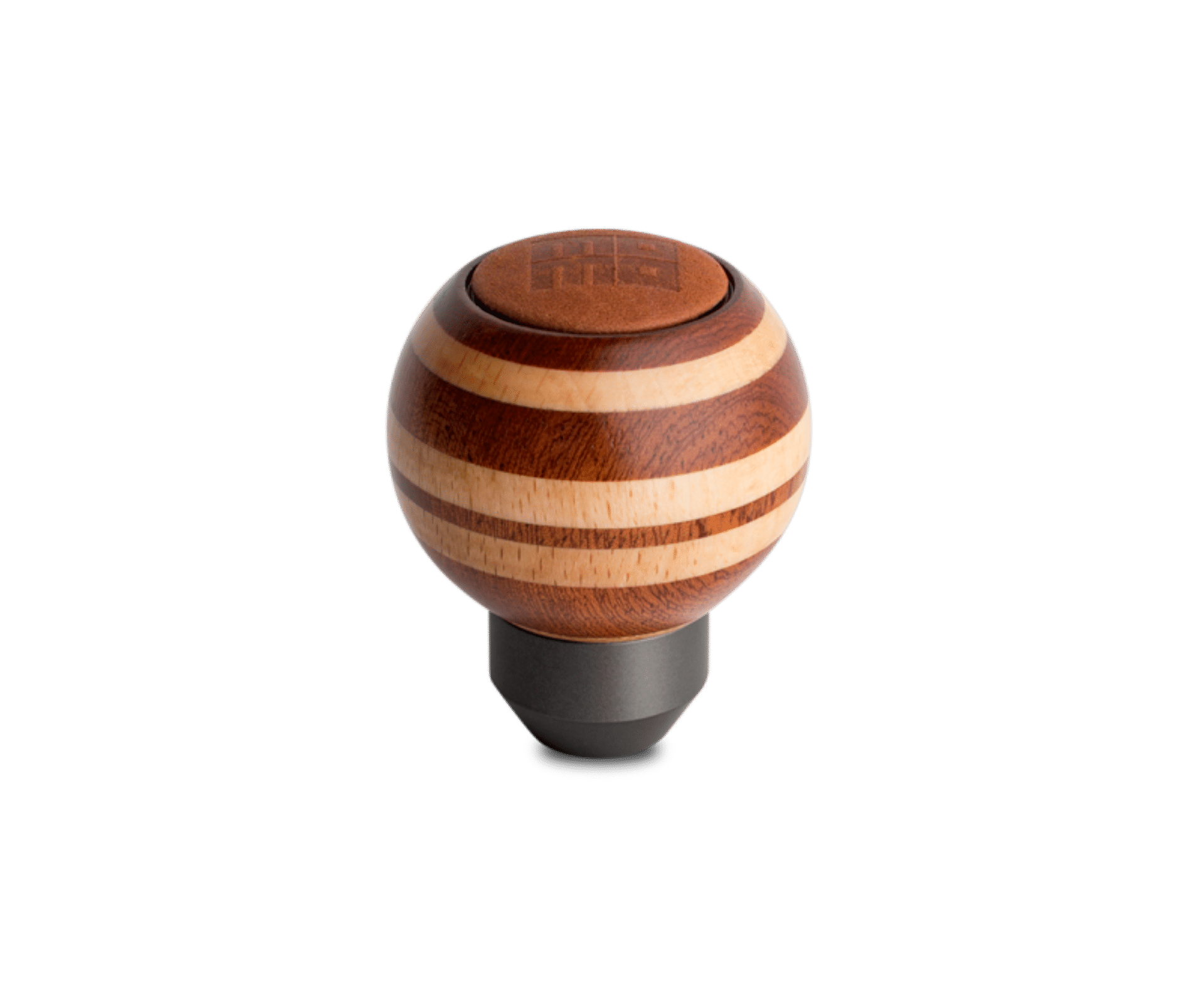 Picture of Momo Targa Heritage Shift Knob - Round Wood, Layered Mahogany and Beechwood, Leather Insert Top