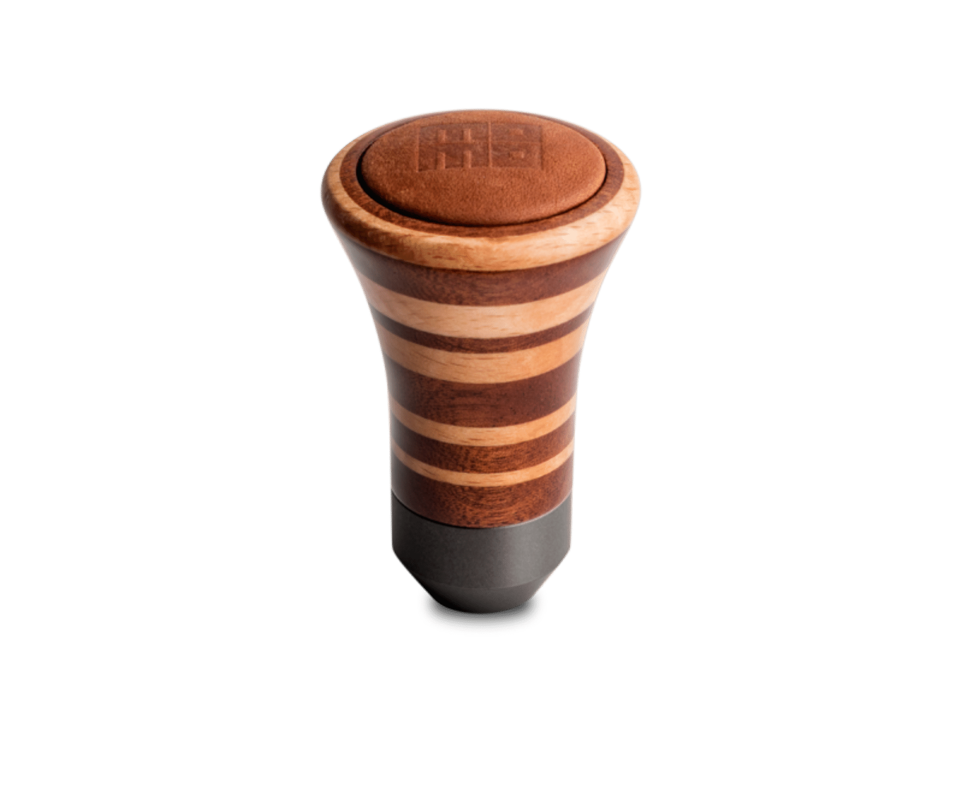 Picture of Momo Trofeo Heritage Shift Knob - Tall Wood, Layered Mahogany and Beechwood, Leather Insert Top