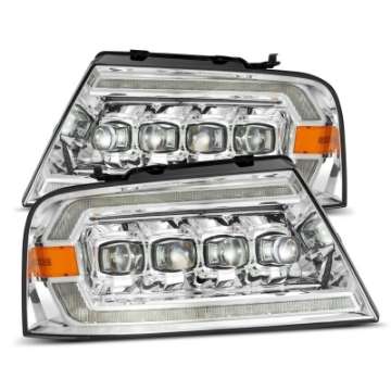 Picture of AlphaRex 04-08 Ford F150 - 06-08 Lincoln Mark LT NOVA LED Proj Headlights Chrome w-Activ Light-Seq