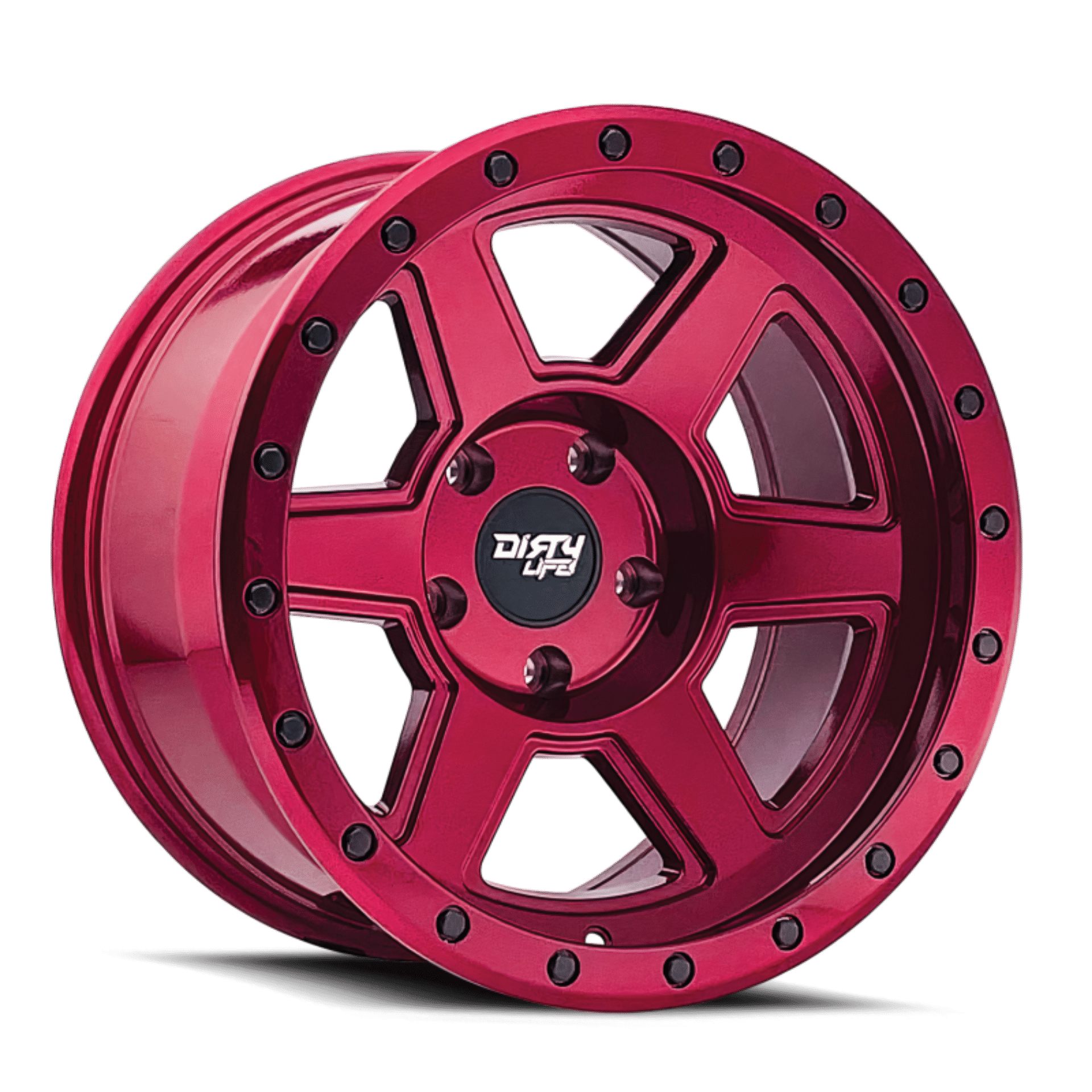 Picture of Dirty Life 9315 Compound 17x9 - 6x139-7 BP - -12mm Offset - 106mm Hub Crimson Candy Red Wheel