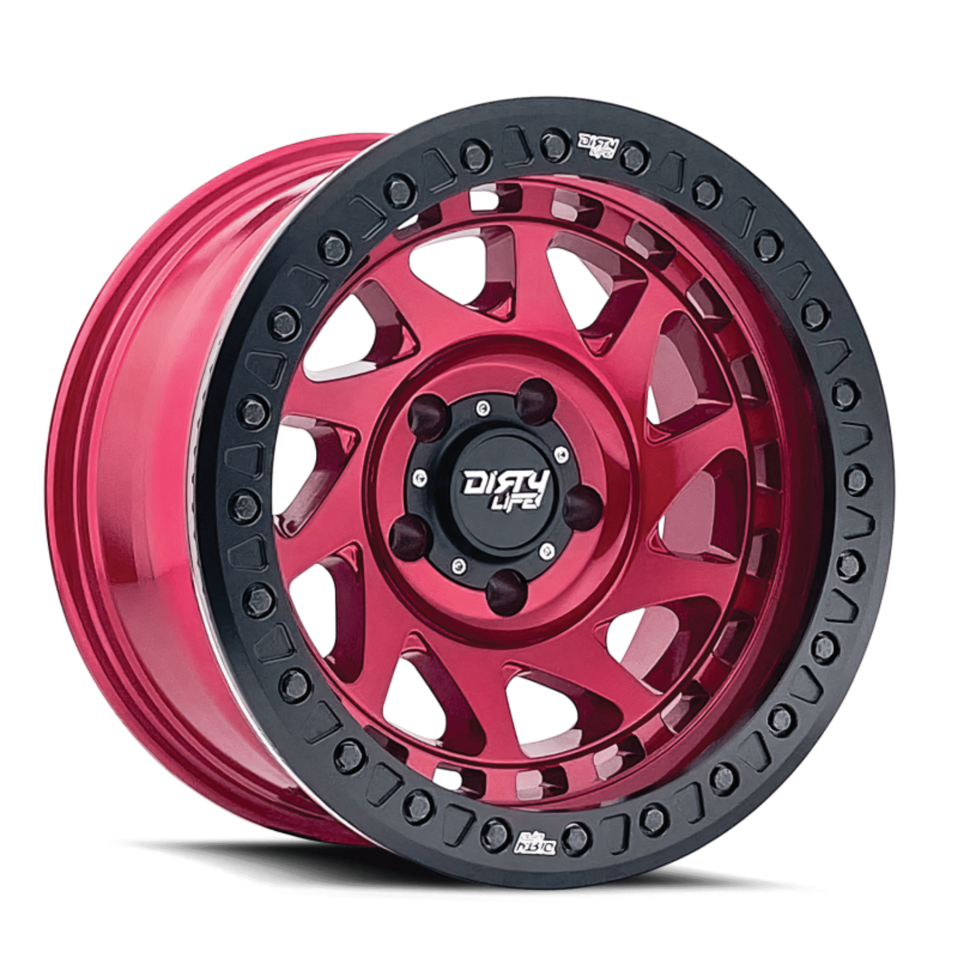 Picture of Dirty Life 9313 Enigma Race 17x9 - 8x165-1 BP - -12mm Offset - 130-8mm Hub Crimson Candy Red Wheel