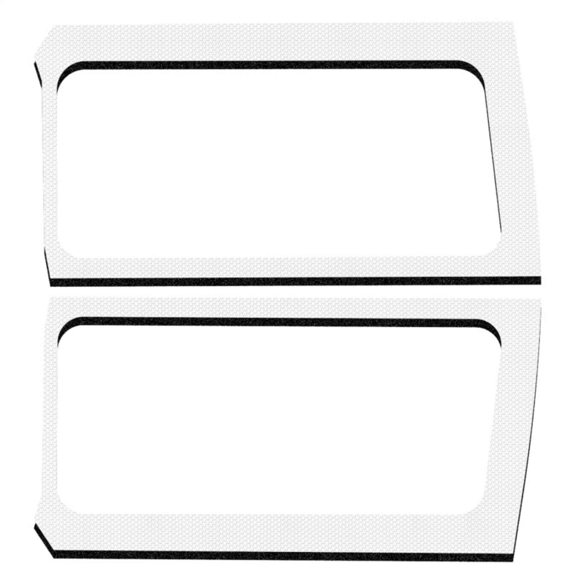 Picture of DEI 18-23 Jeep Wrangler JL 2-Door Boom Mat Rear Side Window Trim - 2 Piece - White