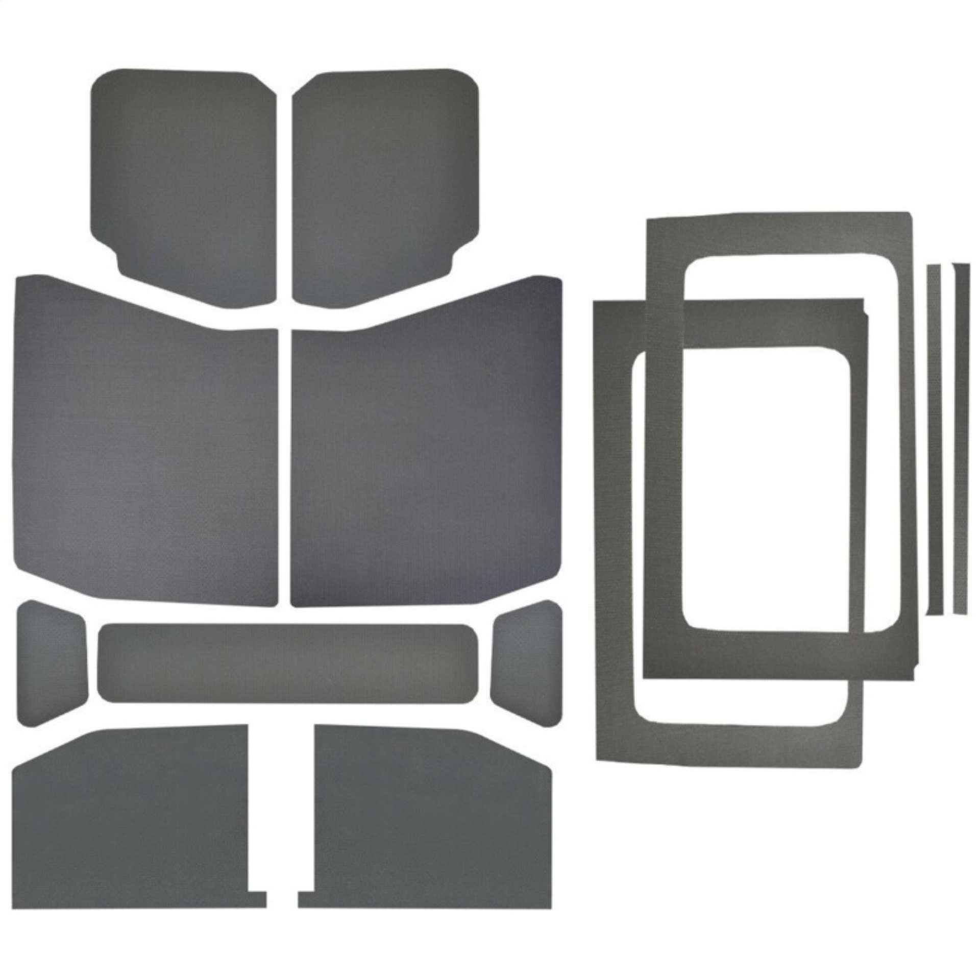 Picture of DEI 18-23 Jeep Wrangler JL 4-Door Boom Mat Complete Headliner Kit - 13 Piece - Gray Leather Look