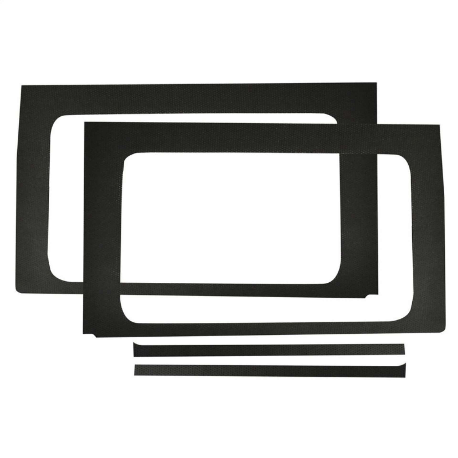 Picture of DEI 18-23 Jeep Wrangler JL 4-Door Boom Mat Rear Side Window Trim - 4 Piece - Black Leather Look