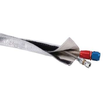 Picture of DEI Heat Shroud 3-4in I-D- x 3ft - Aluminized Sleeving - Hook and Loop Edge