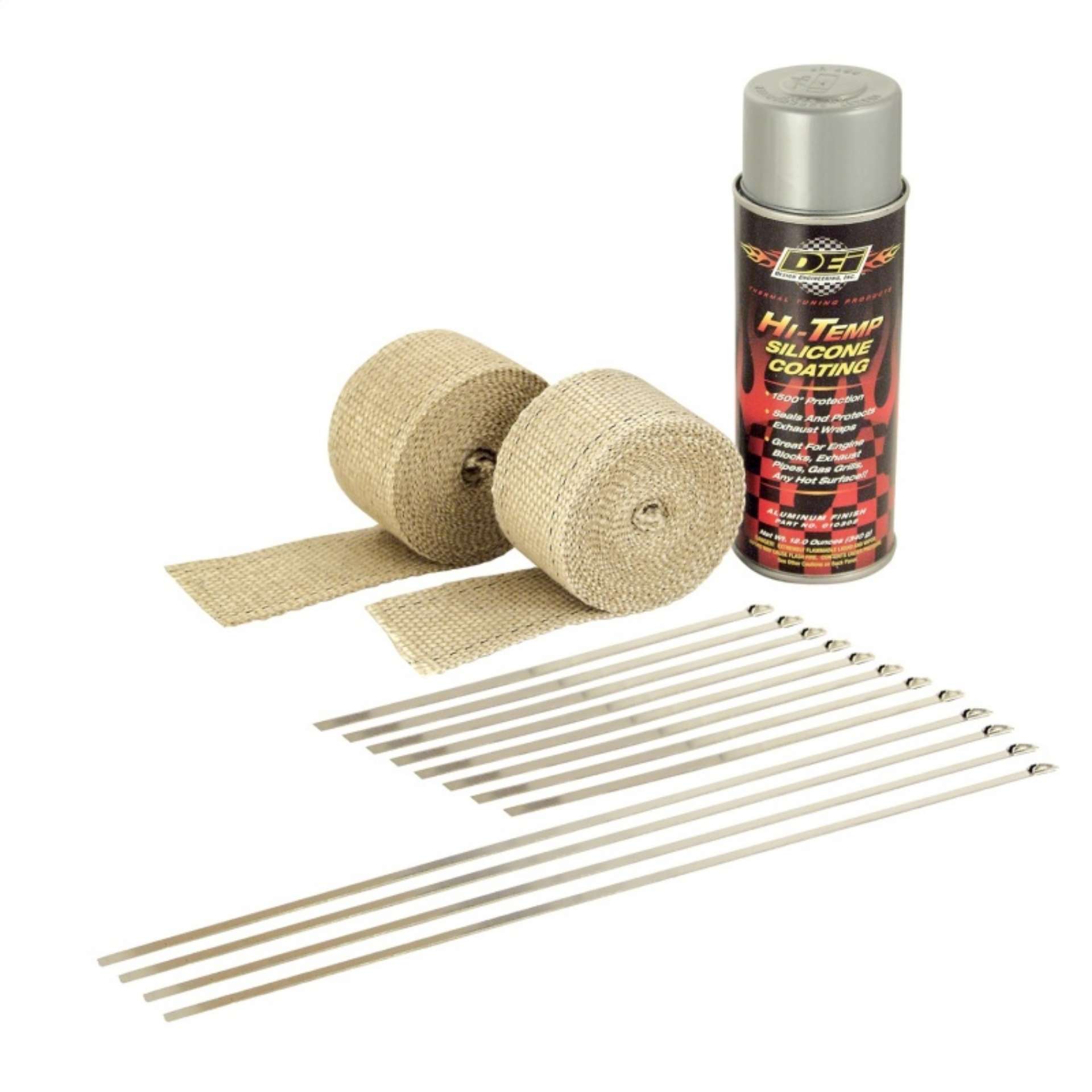 Picture of DEI Powersport Motorcycle Exhaust Wrap Kit - Tan Wrap w-Aluminum HT Silicone Coating