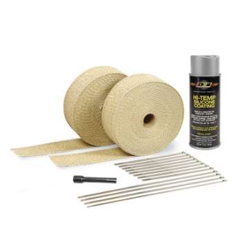 Picture of DEI Exhaust Wrap Kit - Tan Wrap & Aluminum HT Silicone Coating