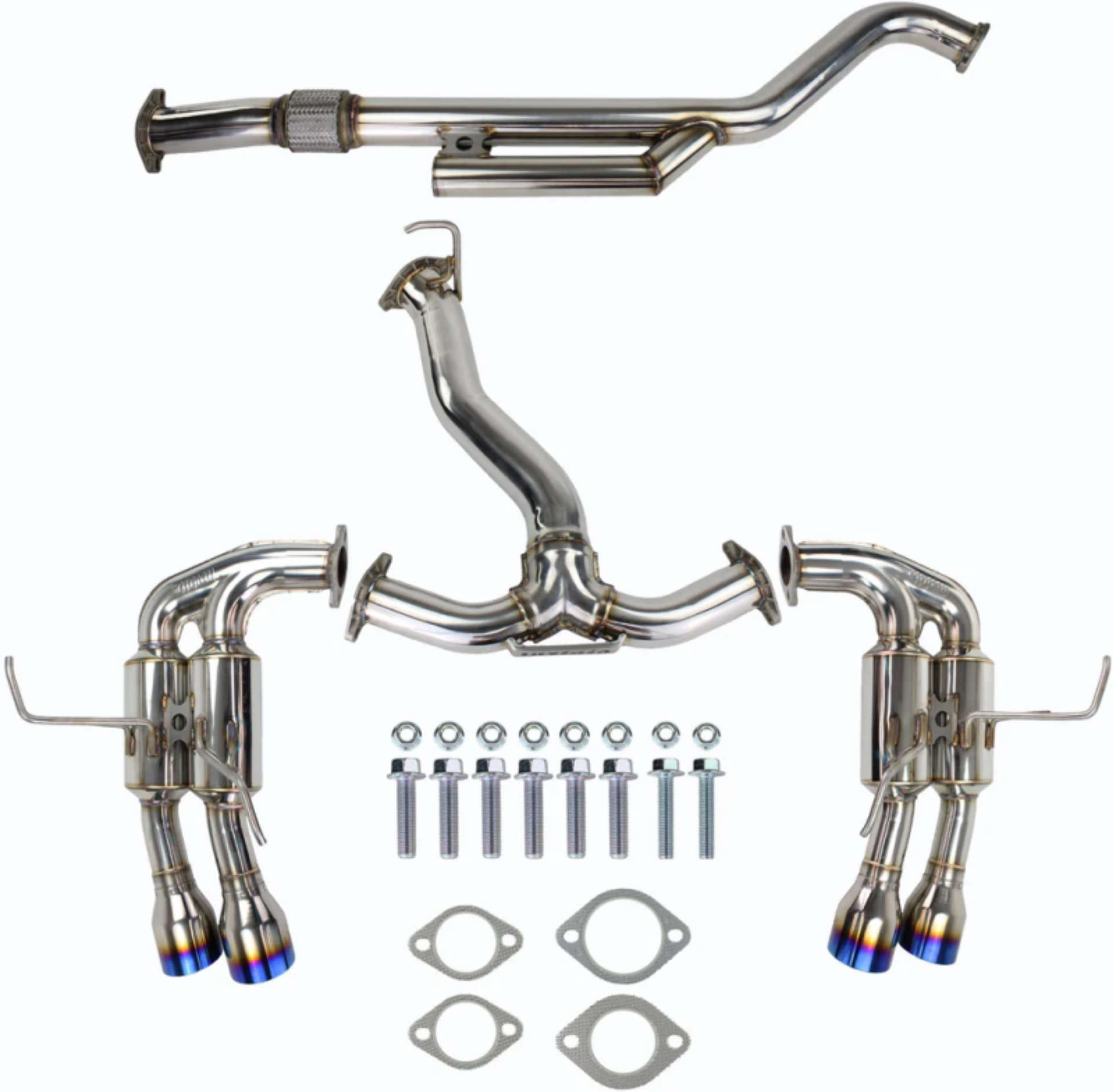 Picture of Invidia 2022+ Subaru WRX Gemini Single Layer Quad Titanium Tip Cat-Back Exhaust