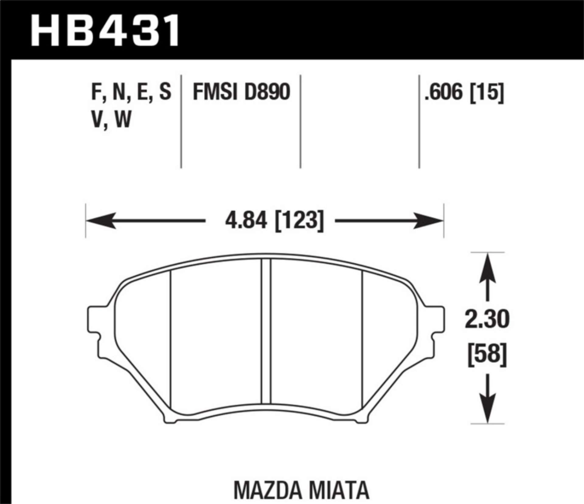 Picture of Hawk 01-05 Mazda Miata 1-8L Base OE Incl-Clips Shims Front ER-1 Brake Pads