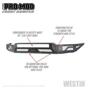 Picture of Westin 15-19 Chevrolet Silverado 2500-3500 Pro-Mod Front Bumper - Textured Black