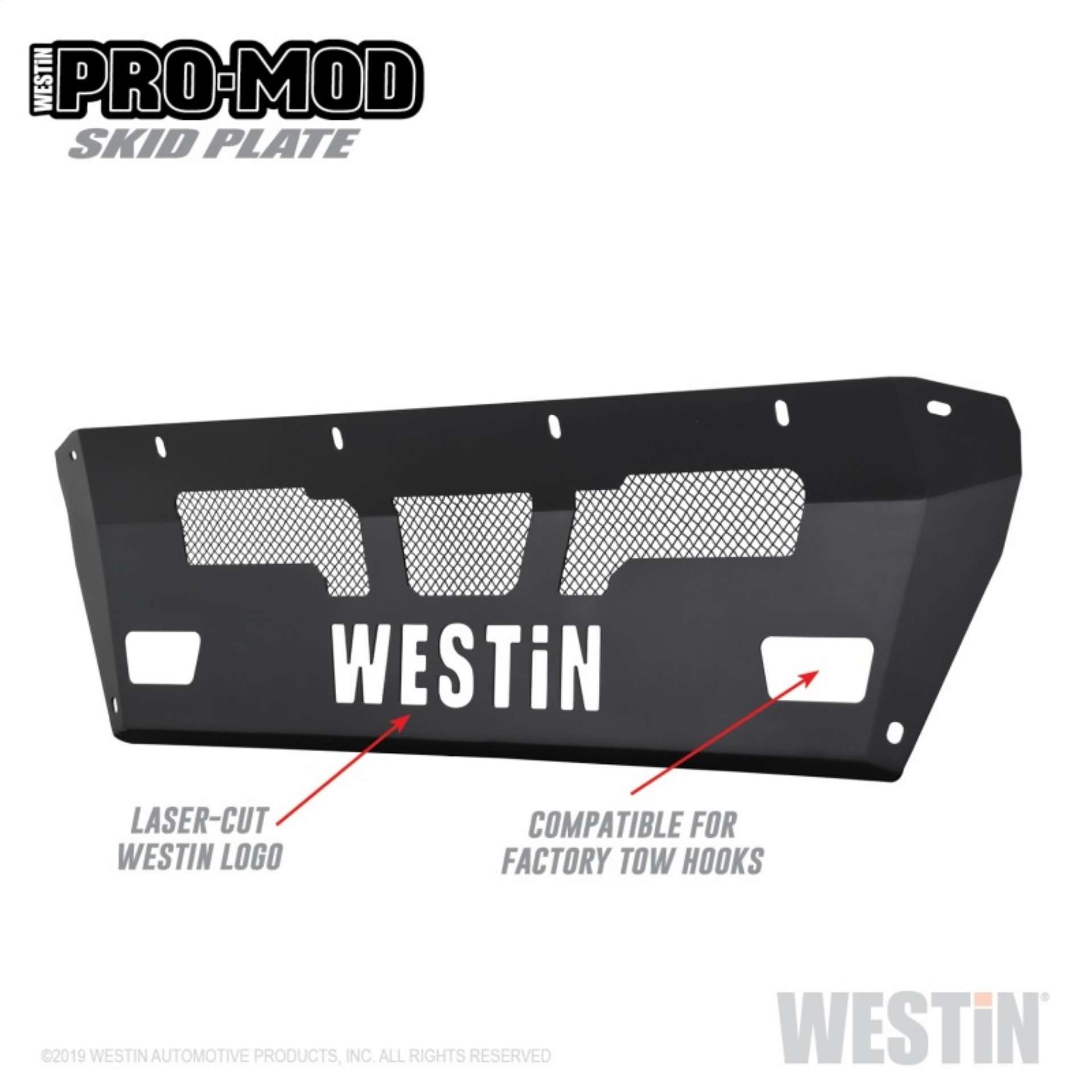 Picture of Westin 15-19 Chevrolet Silverado 2500-3500 Pro-Mod Skid Plate - Textured Black