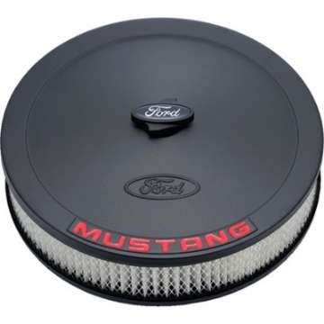 Picture of Ford Racing Air Cleaner Kit - Black Crinkle Finish w- Red Mustang Emblem