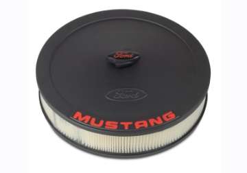 Picture of Ford Racing Air Cleaner Kit - Black Crinkle Finish w- Red Mustang Emblem