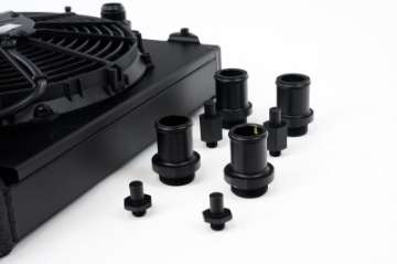 Picture of CSF Universal Half Radiator w--16AN & Slip-On Fittings-12in SPAL Fan & Shroud - Black Finish