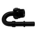 Picture of DeatschWerks 8AN ORB Male to 3-8in Male EFI Quick Connect Adapter 180-Degree - Anodized Matte Black