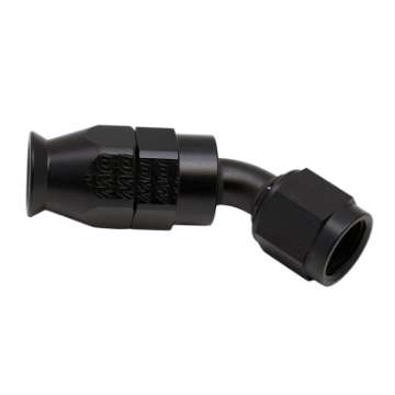 Picture of DeatschWerks 6AN Female Swivel 45-Degree Hose End PTFE Incl 1 Olive Insert - Anodized Matte Black