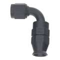 Picture of DeatschWerks 6AN Female Swivel 90-Degree Hose End PTFE Incl 1 Olive Insert - Anodized Matte Black